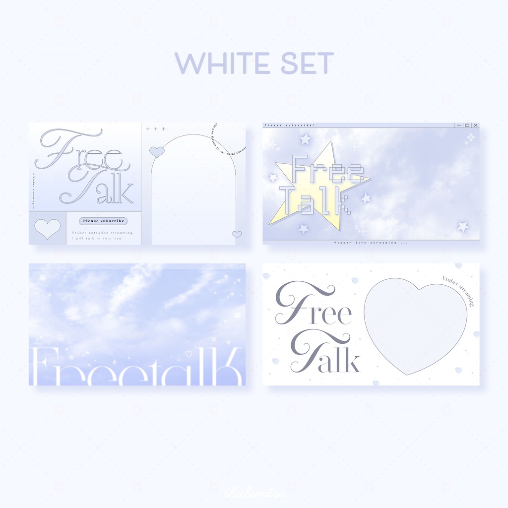 【カラバリ全12色】ゆめかわドリーム💞Vtuber雑談サムネイル素材🎀【4種セット】