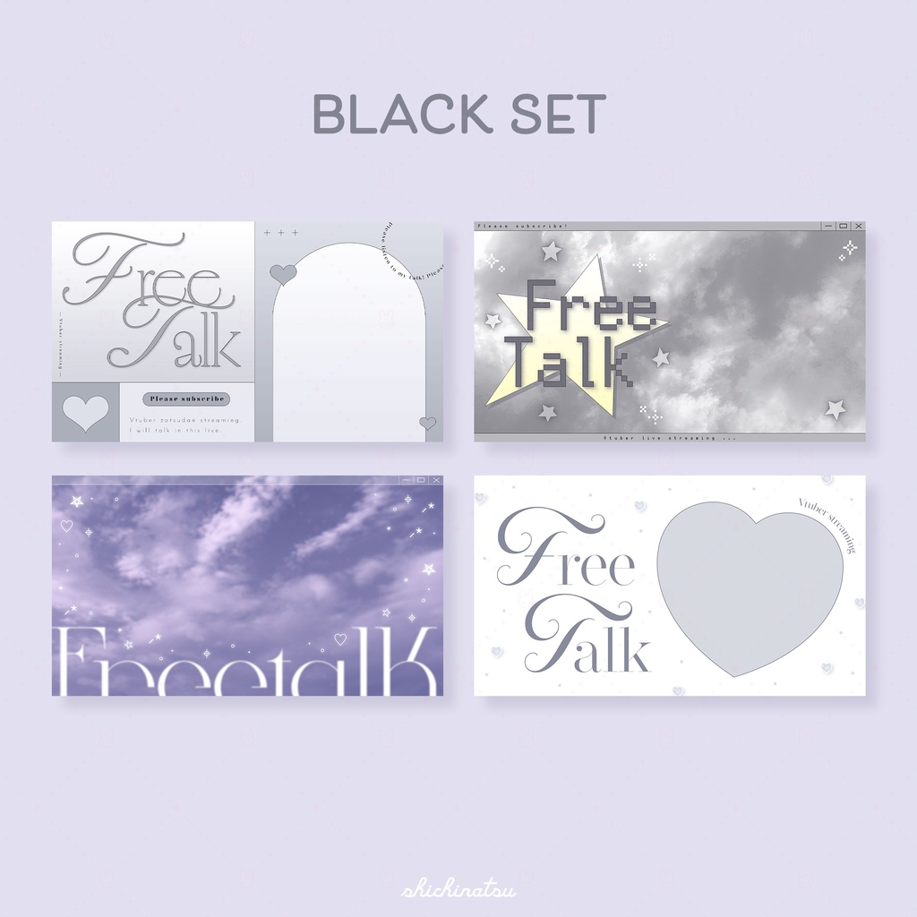 【カラバリ全12色】ゆめかわドリーム💞Vtuber雑談サムネイル素材🎀【4種セット】