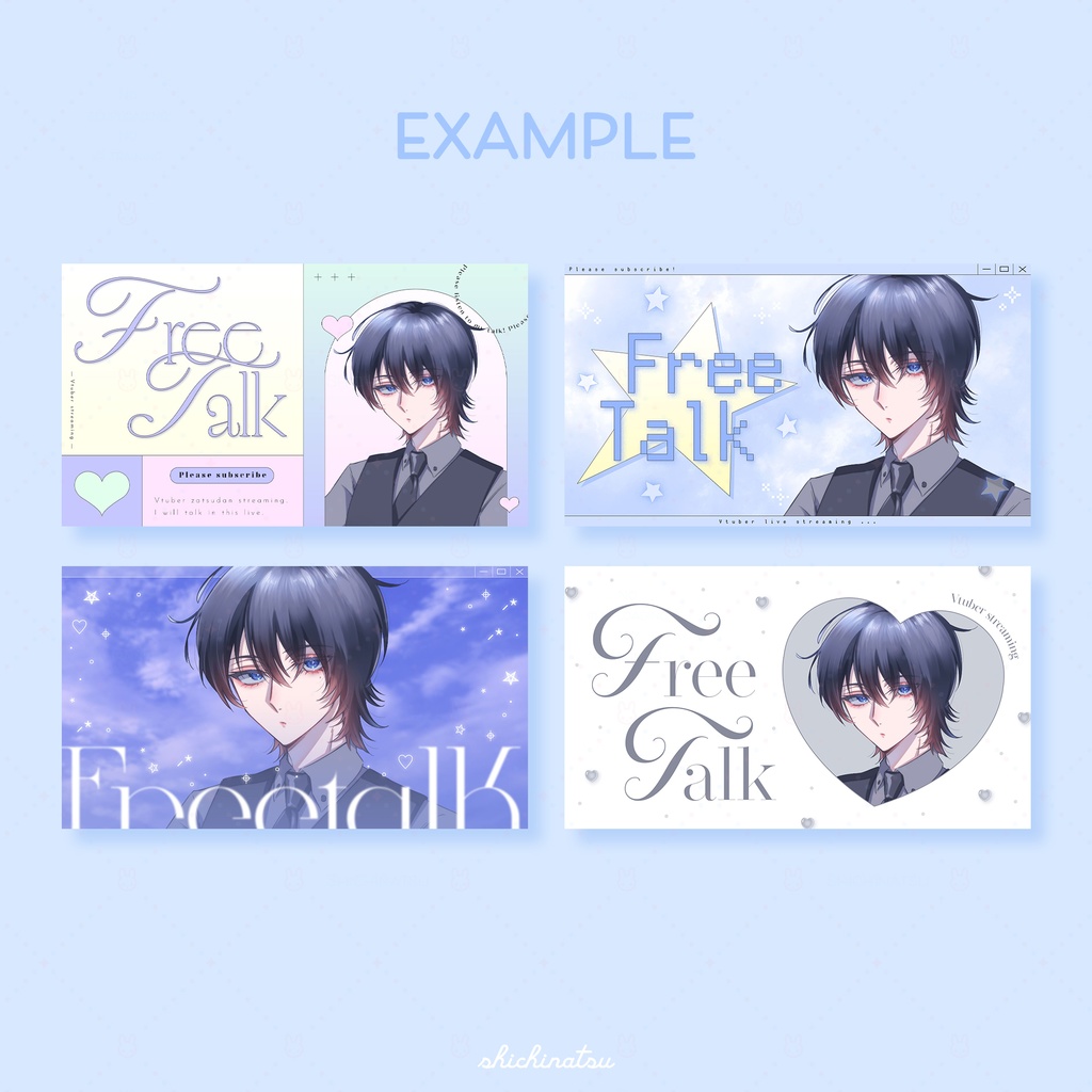 【カラバリ全12色】ゆめかわドリーム💞Vtuber雑談サムネイル素材🎀【4種セット】