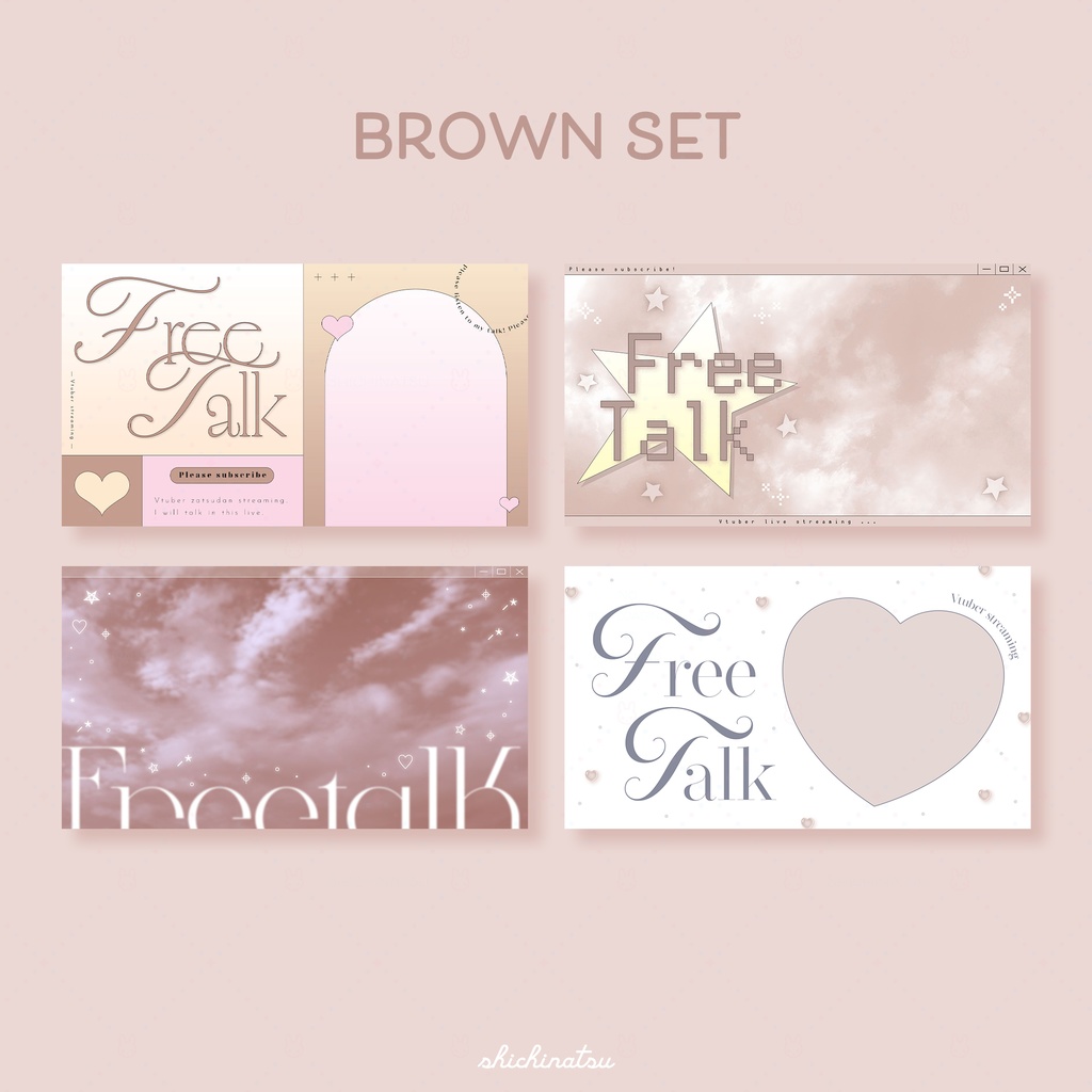 【カラバリ全12色】ゆめかわドリーム💞Vtuber雑談サムネイル素材🎀【4種セット】