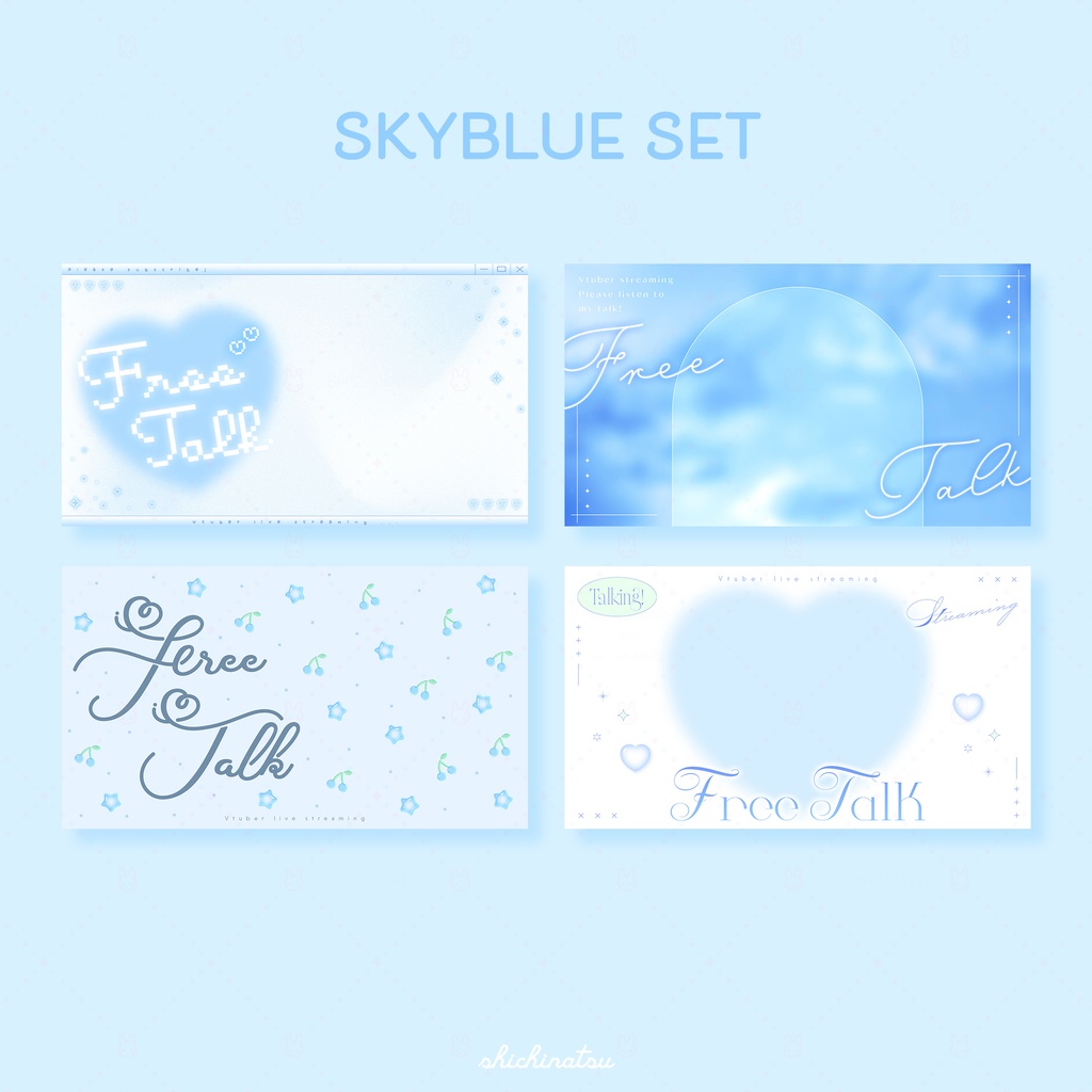 【カラバリ全12色】ゆめかわドリーム💞Vtuber雑談サムネイル素材🎀【4種セット】