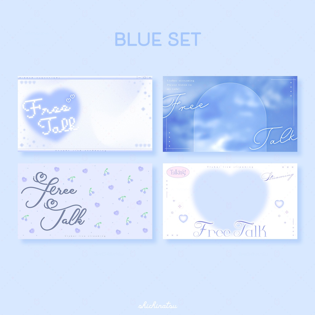 【カラバリ全12色】ゆめかわドリーム💞Vtuber雑談サムネイル素材🎀【4種セット】