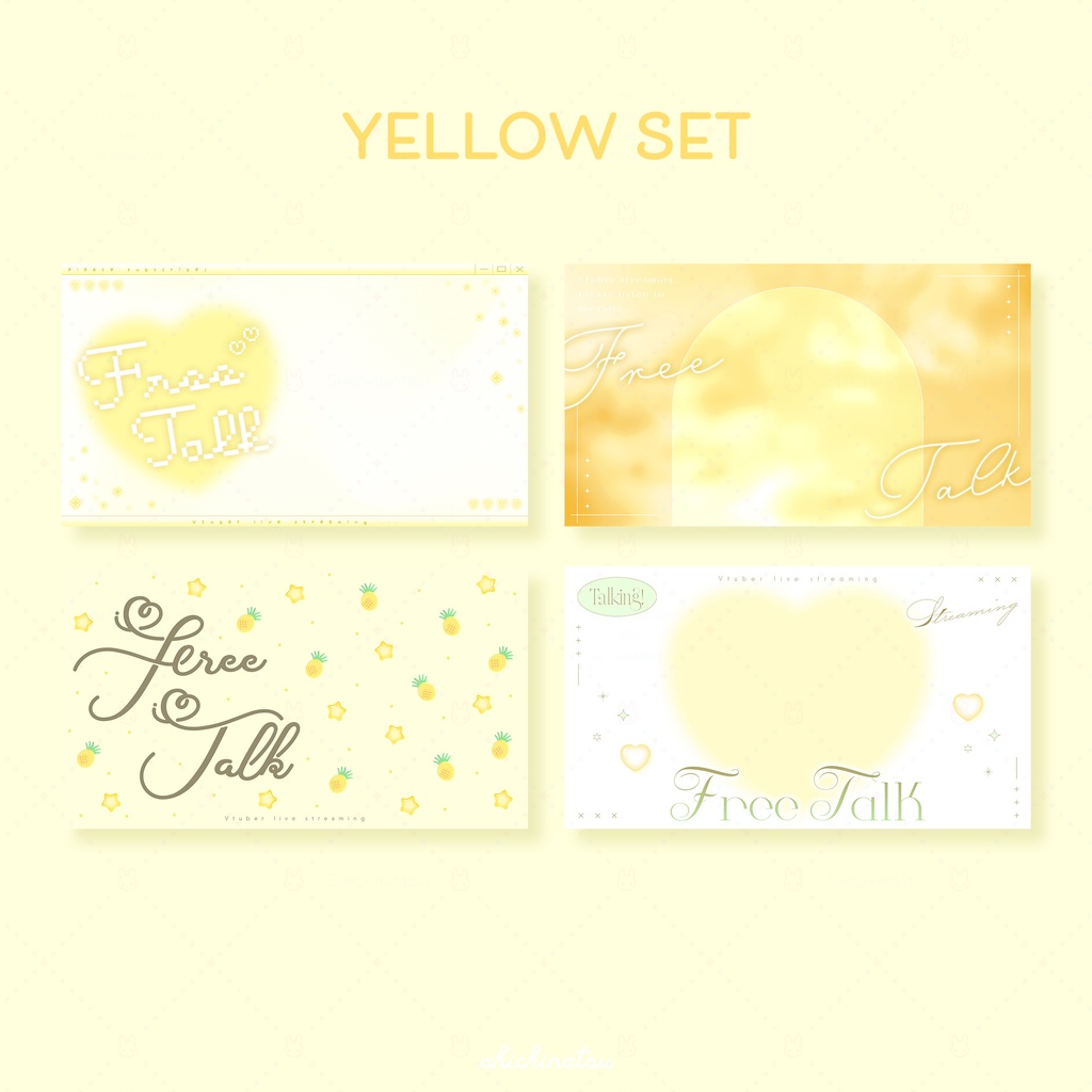 【カラバリ全12色】ゆめかわドリーム💞Vtuber雑談サムネイル素材🎀【4種セット】