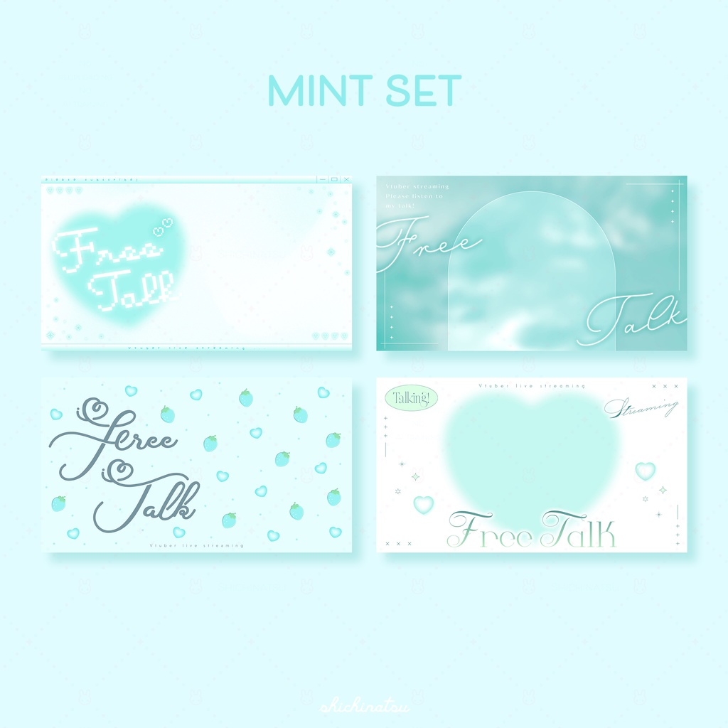 【カラバリ全12色】ゆめかわドリーム💞Vtuber雑談サムネイル素材🎀【4種セット】