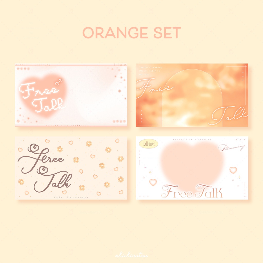 【カラバリ全12色】ゆめかわドリーム💞Vtuber雑談サムネイル素材🎀【4種セット】