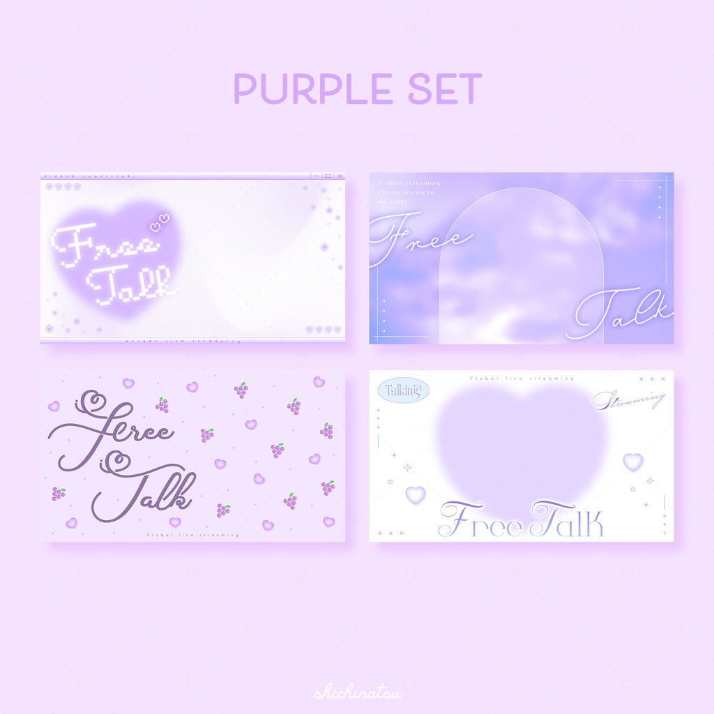 【カラバリ全12色】ゆめかわドリーム💞Vtuber雑談サムネイル素材🎀【4種セット】