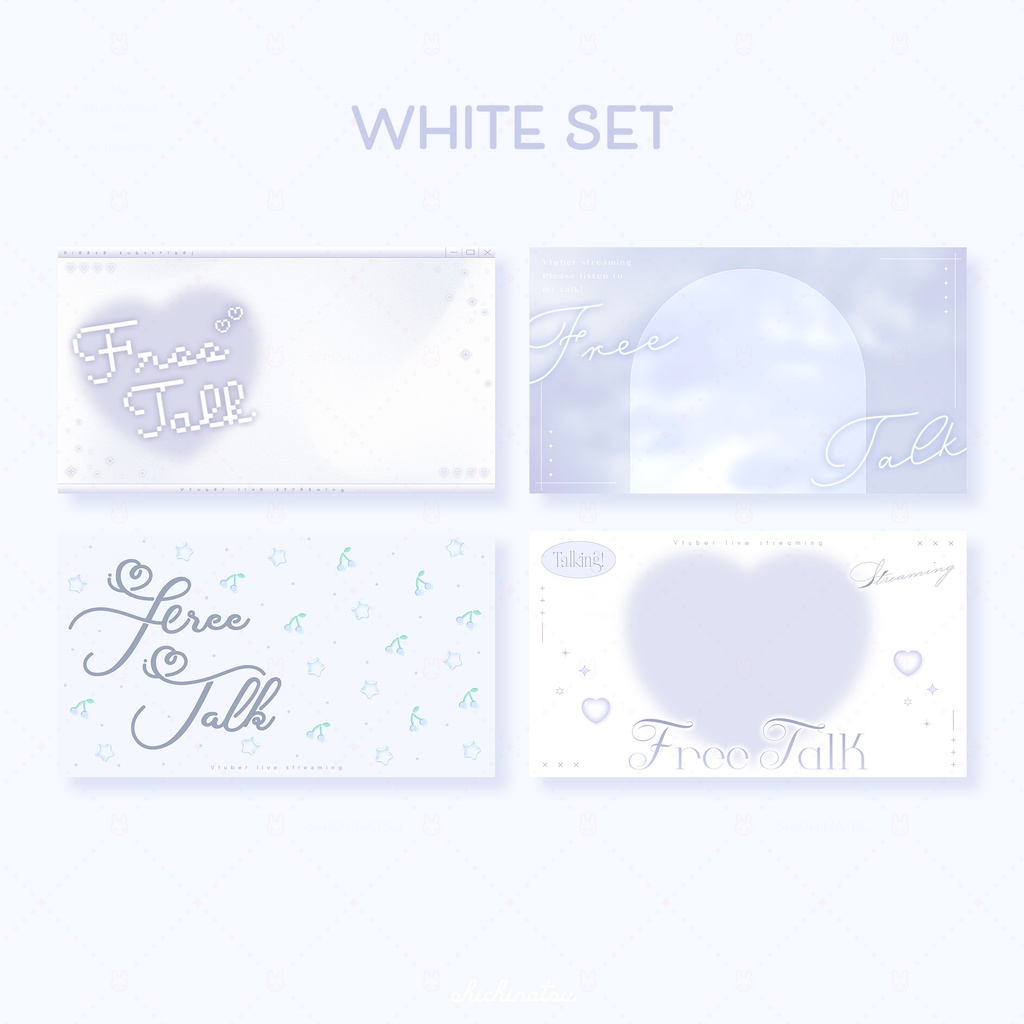 【カラバリ全12色】ゆめかわドリーム💞Vtuber雑談サムネイル素材🎀【4種セット】