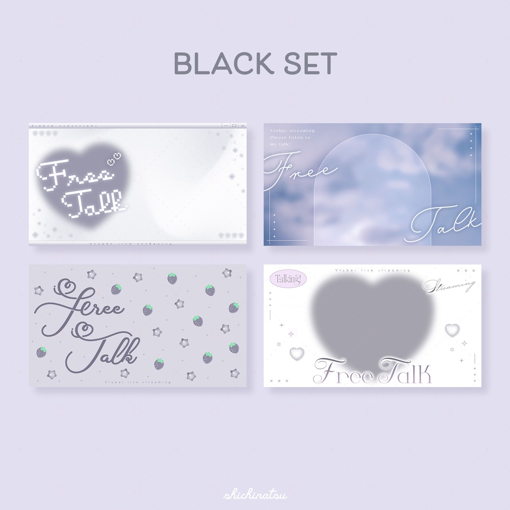 【カラバリ全12色】ゆめかわドリーム💞Vtuber雑談サムネイル素材🎀【4種セット】