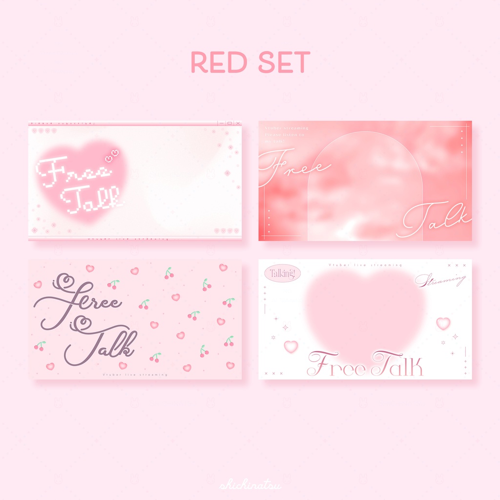 【カラバリ全12色】ゆめかわドリーム💞Vtuber雑談サムネイル素材🎀【4種セット】