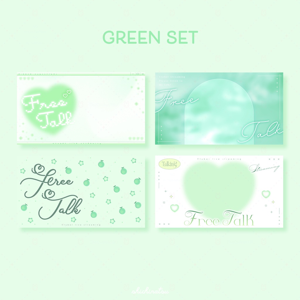 【カラバリ全12色】ゆめかわドリーム💞Vtuber雑談サムネイル素材🎀【4種セット】