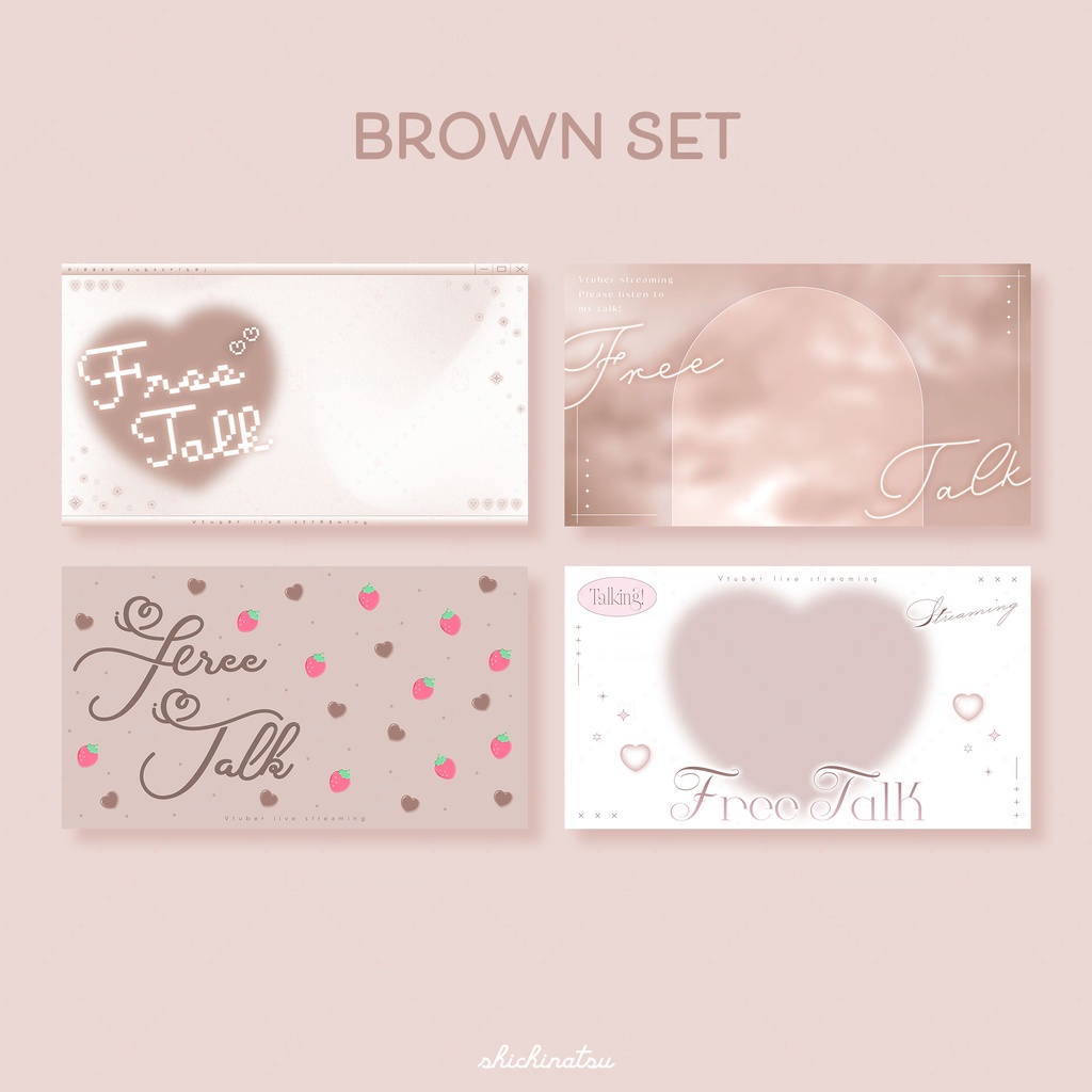 【カラバリ全12色】ゆめかわドリーム💞Vtuber雑談サムネイル素材🎀【4種セット】