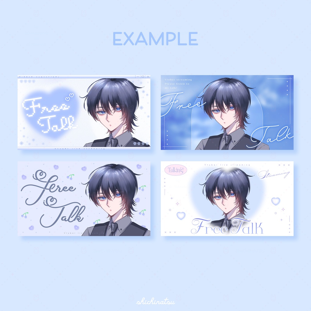 【カラバリ全12色】ゆめかわドリーム💞Vtuber雑談サムネイル素材🎀【4種セット】