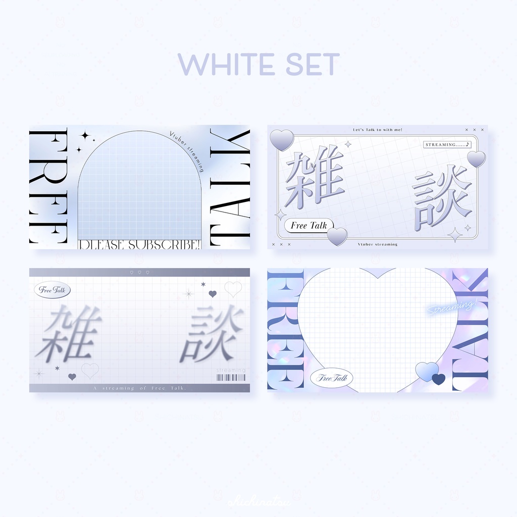 【カラバリ全12色】Y2KなVtuber雑談サムネイル素材💙【4種セット】