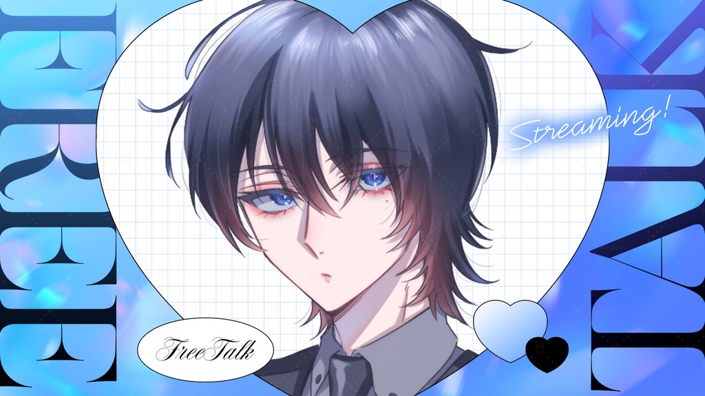 【カラバリ全12色】Y2KなVtuber雑談サムネイル素材💙【4種セット】