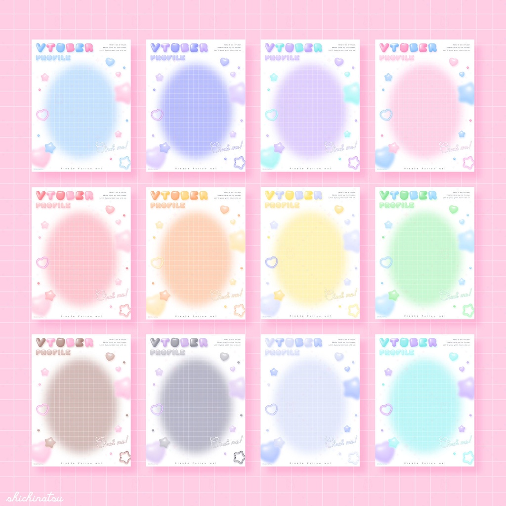 【無料配布】Vtuberプロフィール宣伝素材/ゆめかわ3D【カラバリ全12色】