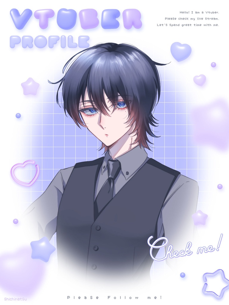 【無料配布】Vtuberプロフィール宣伝素材/ゆめかわ3D【カラバリ全12色】