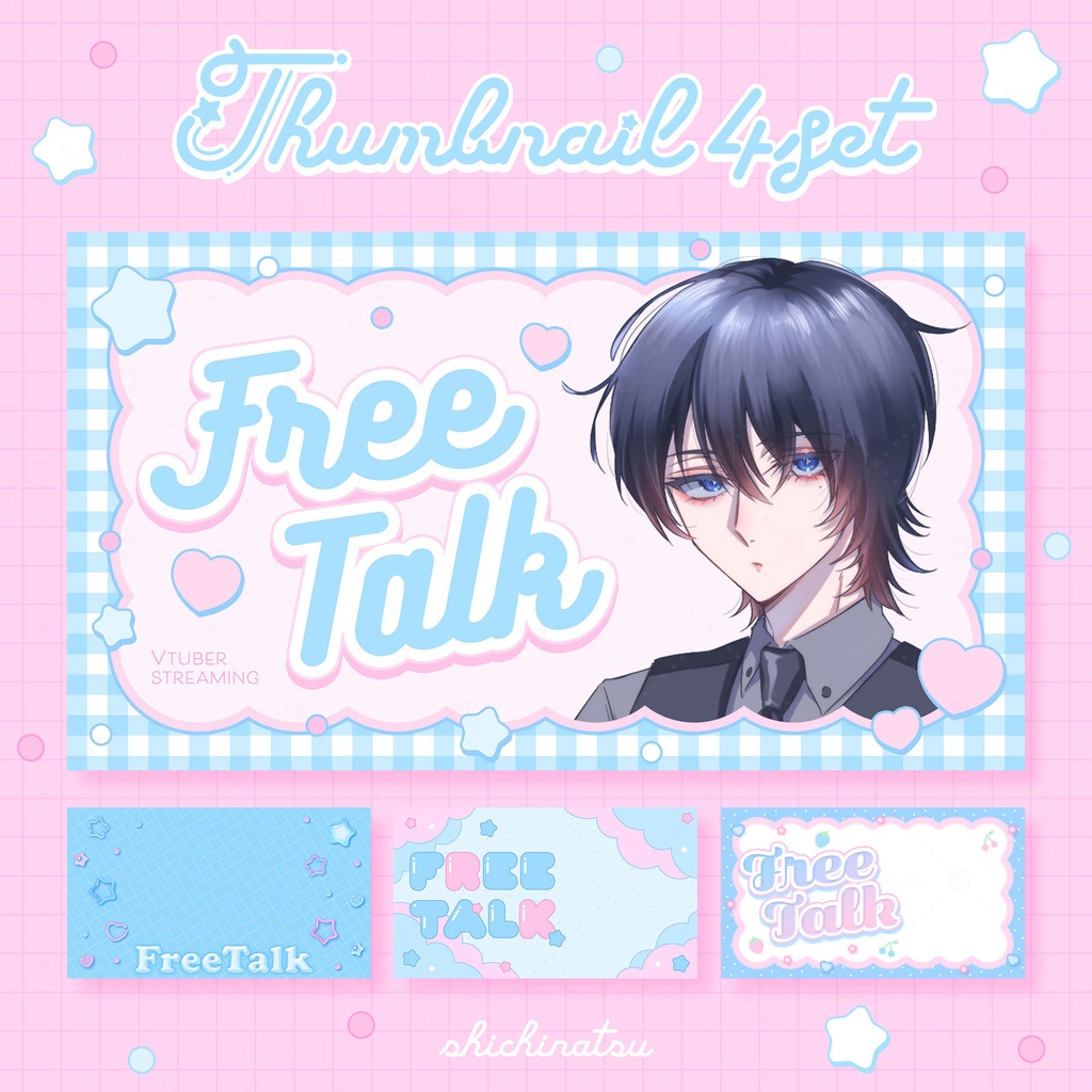 【無料配布】Vtuberプロフィール宣伝素材/地雷系フェミニン【カラバリ全12色】