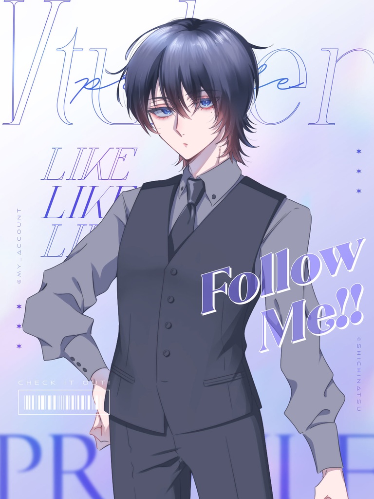 【無料配布】Vtuberプロフィール宣伝素材/シンプル&スタイリッシュ【カラバリ全12色】