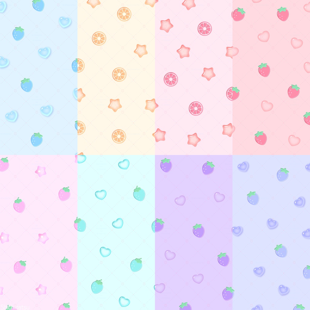 【大容量50枚】ぷっくりうるつや♡背景素材集【PNG高解像度】