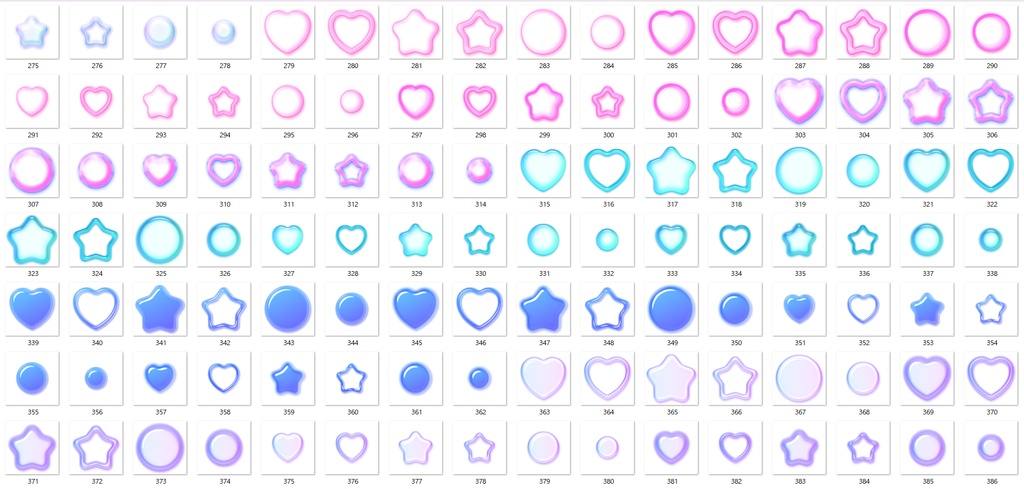【大容量💙337個】シャボン玉イラストセット2🫧【PNG素材】