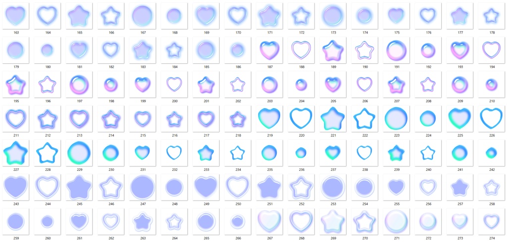 【大容量💙337個】シャボン玉イラストセット2🫧【PNG素材】