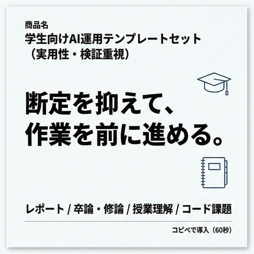 レポート・卒論・授業理解・コード課題に効く：実用性重視カスタム指示セット