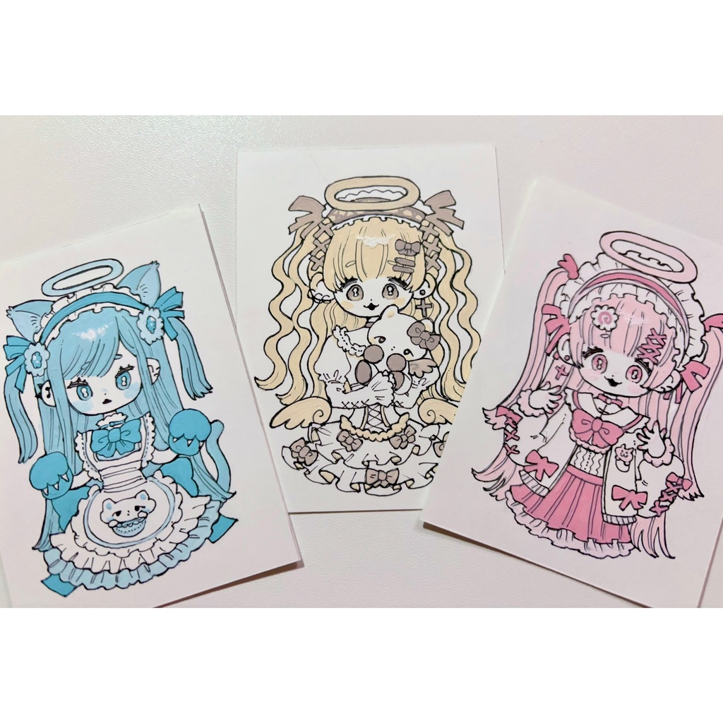 オリジナルイラスト デコ硬質ケース入り 水色