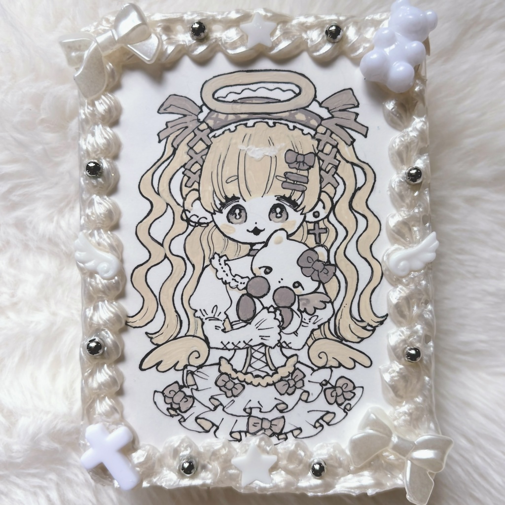 オリジナルイラスト デコ硬質ケース入り クリーム