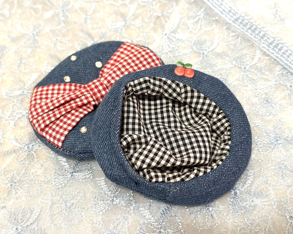 おリボンのベレー帽(キラキラ)