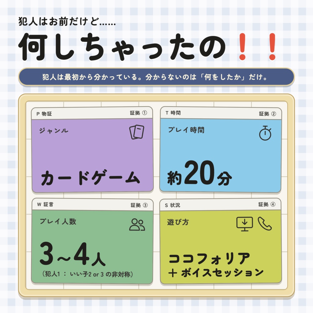犯人はお前だけど……何しちゃったの!!【ボードゲーム・カードゲーム】