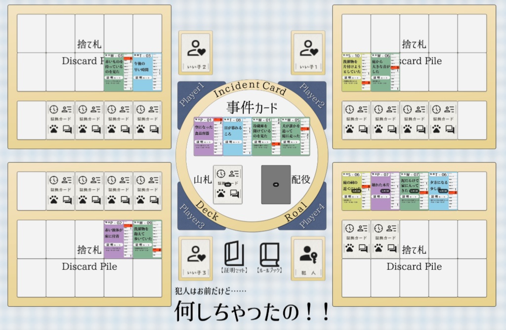 犯人はお前だけど……何しちゃったの!!【ボードゲーム・カードゲーム】