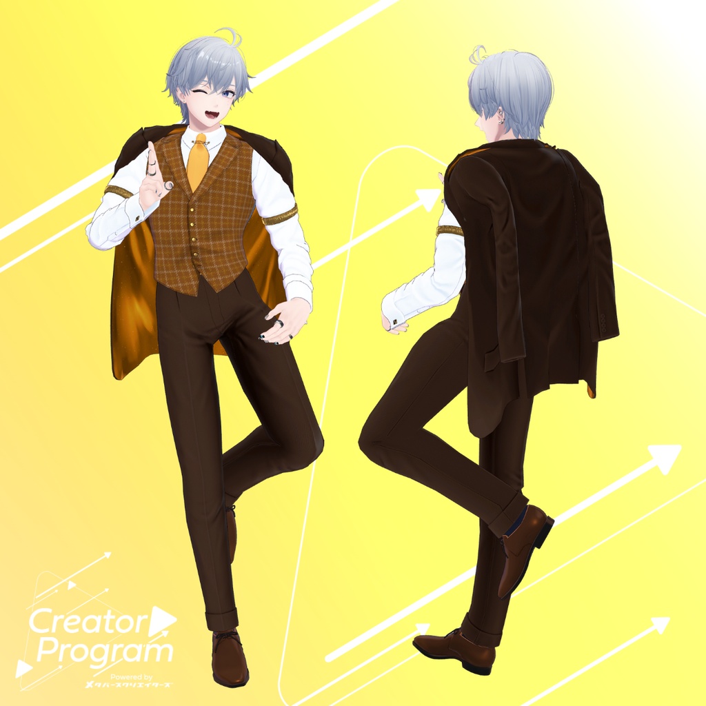 Elegant Drape Shoulder Suit Set - VRChat Men's Clothing / CP1