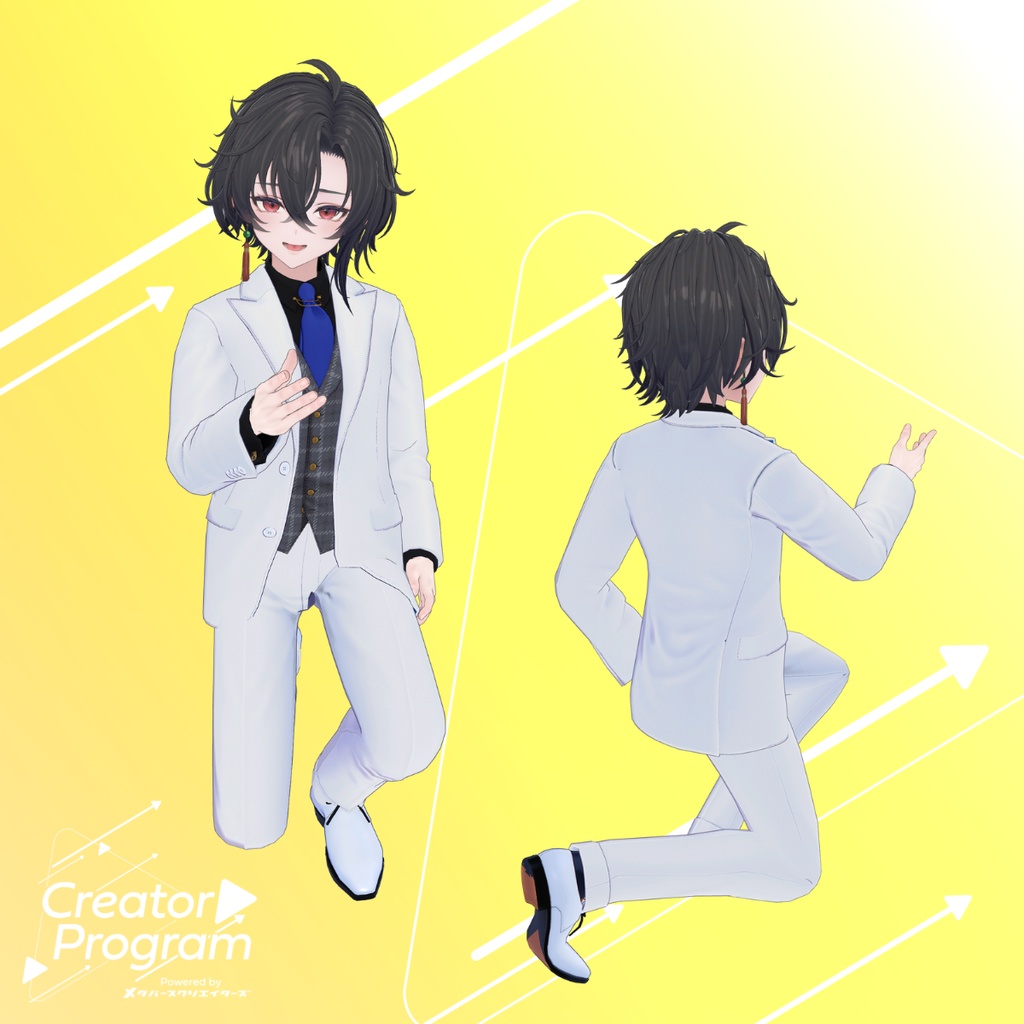 Elegant Drape Shoulder Suit Set - VRChat Men's Clothing / CP1