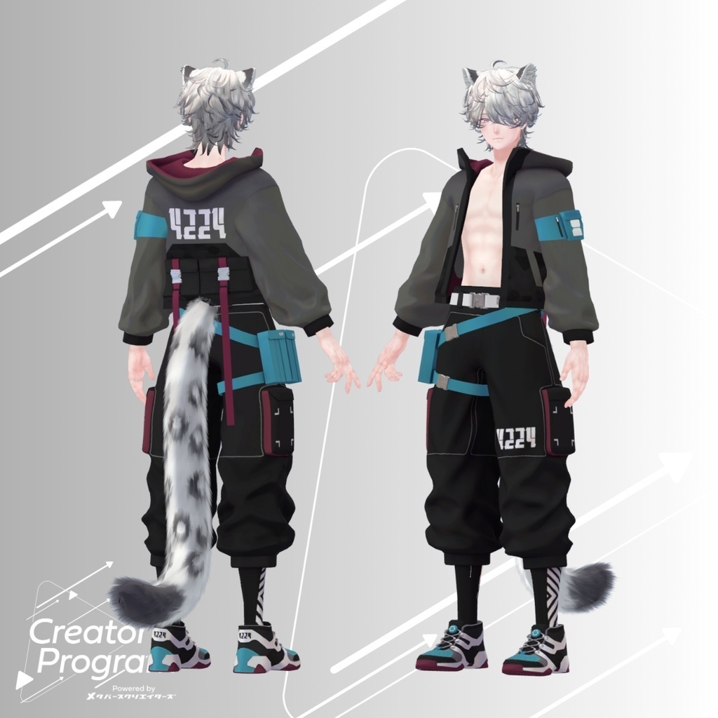 Cyberpunk No4224 Tech-wear Set - VRChat Men's Clothing / CP6