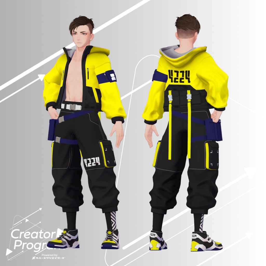 Cyberpunk No4224 Tech-wear Set - VRChat Men's Clothing / CP6