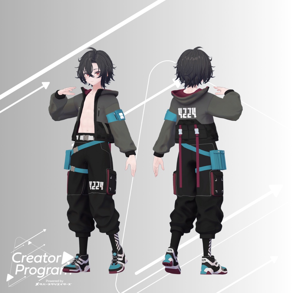 Cyberpunk No4224 Tech-wear Set - VRChat Men's Clothing / CP6