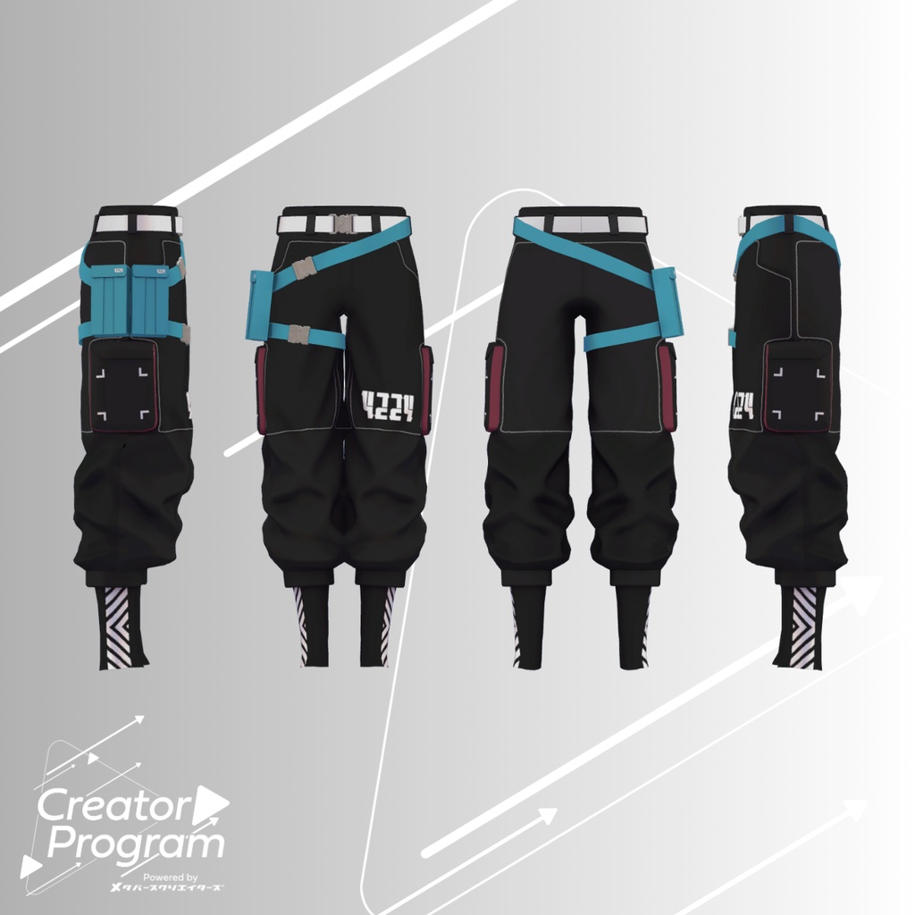 Cyberpunk No4224 Tech-wear Set - VRChat Men's Clothing / CP6