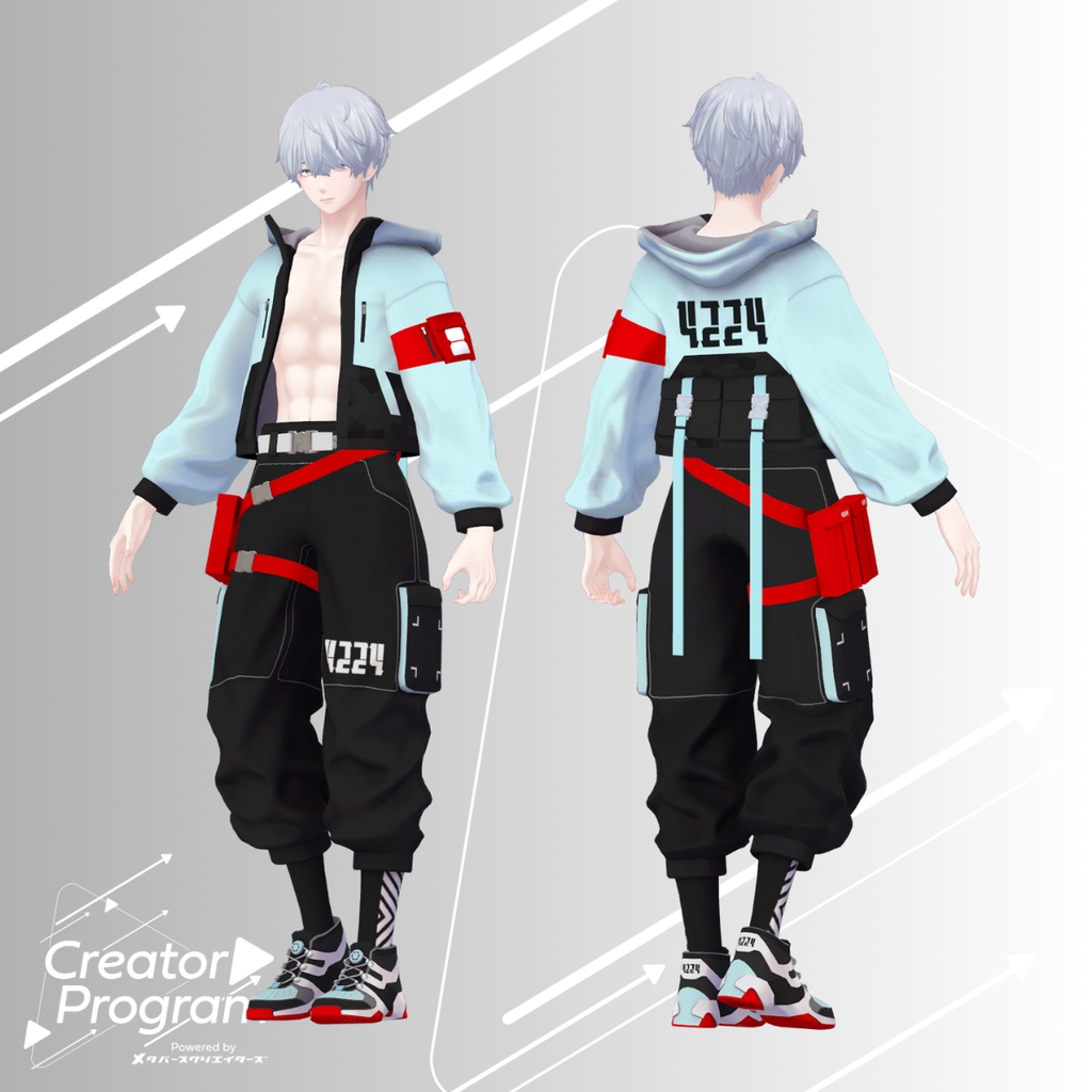 Cyberpunk No4224 Tech-wear Set - VRChat Men's Clothing / CP6