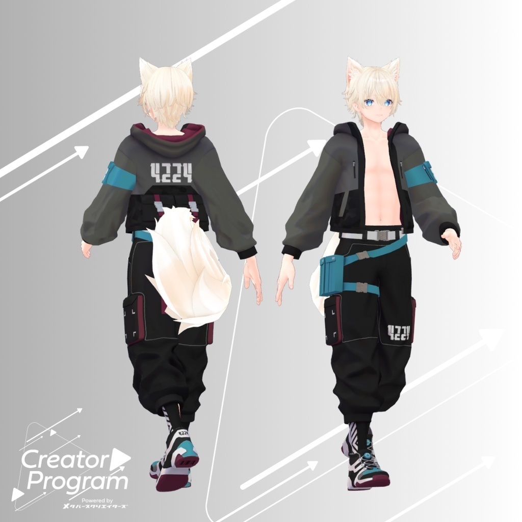 Cyberpunk No4224 Tech-wear Set - VRChat Men's Clothing / CP6