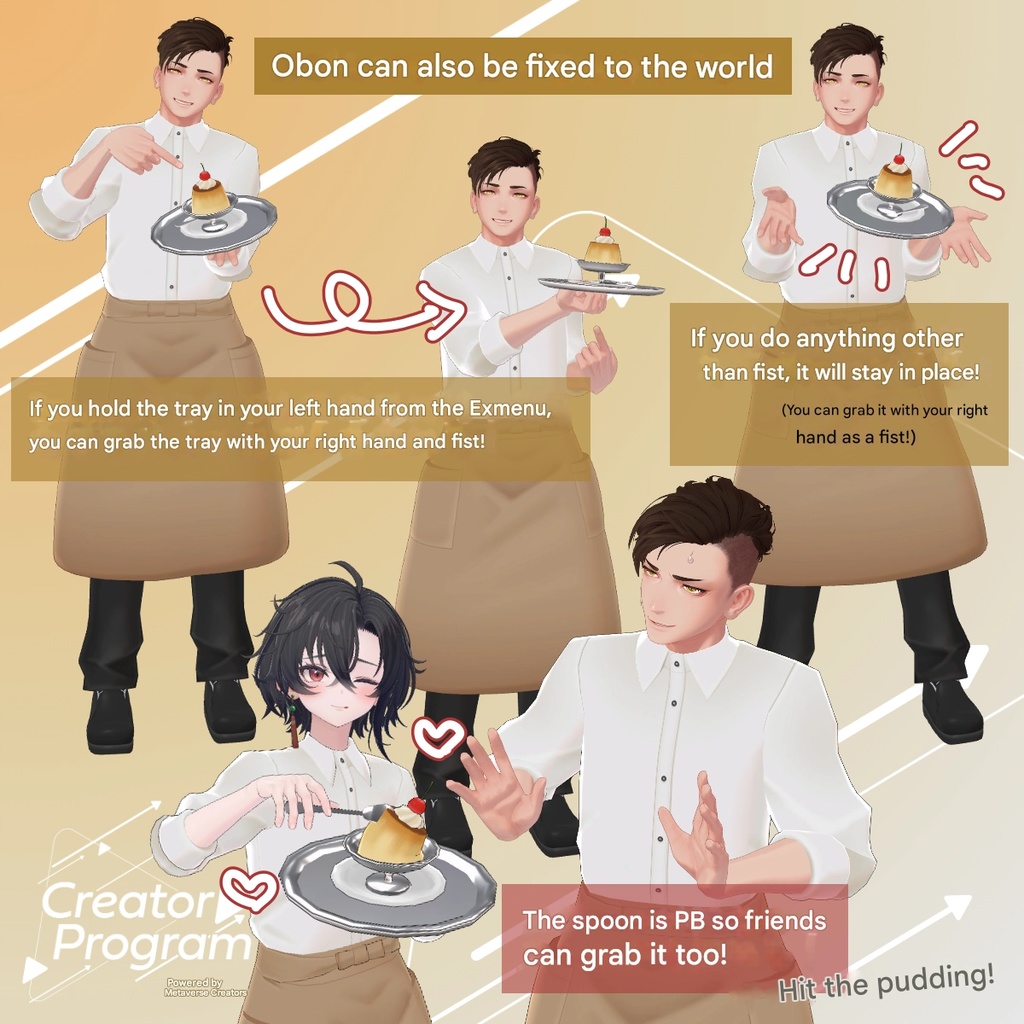 Stylish Café Uniform (Plate and Pudding included) - VRChat Men's Clothing/ CP3