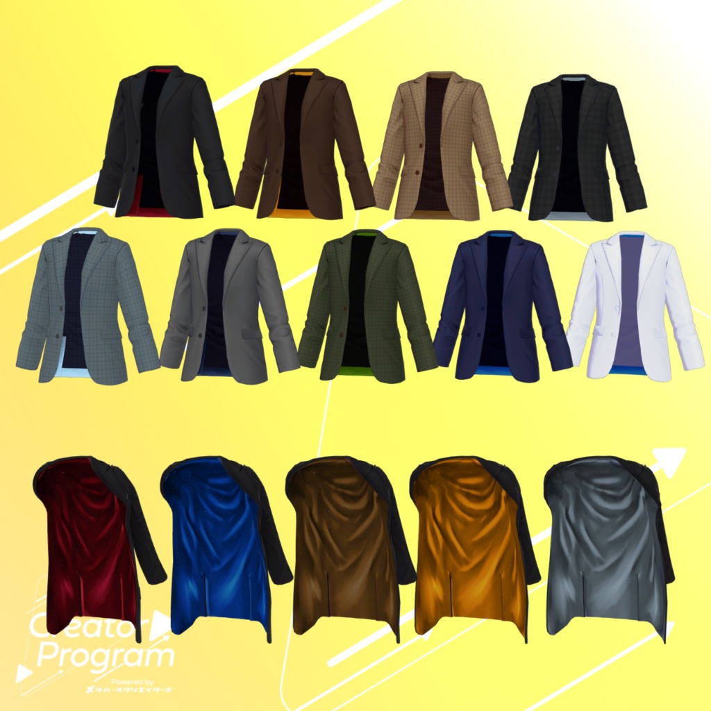 Elegant Drape Shoulder Suit Set - VRChat Women's Clothing / CP1