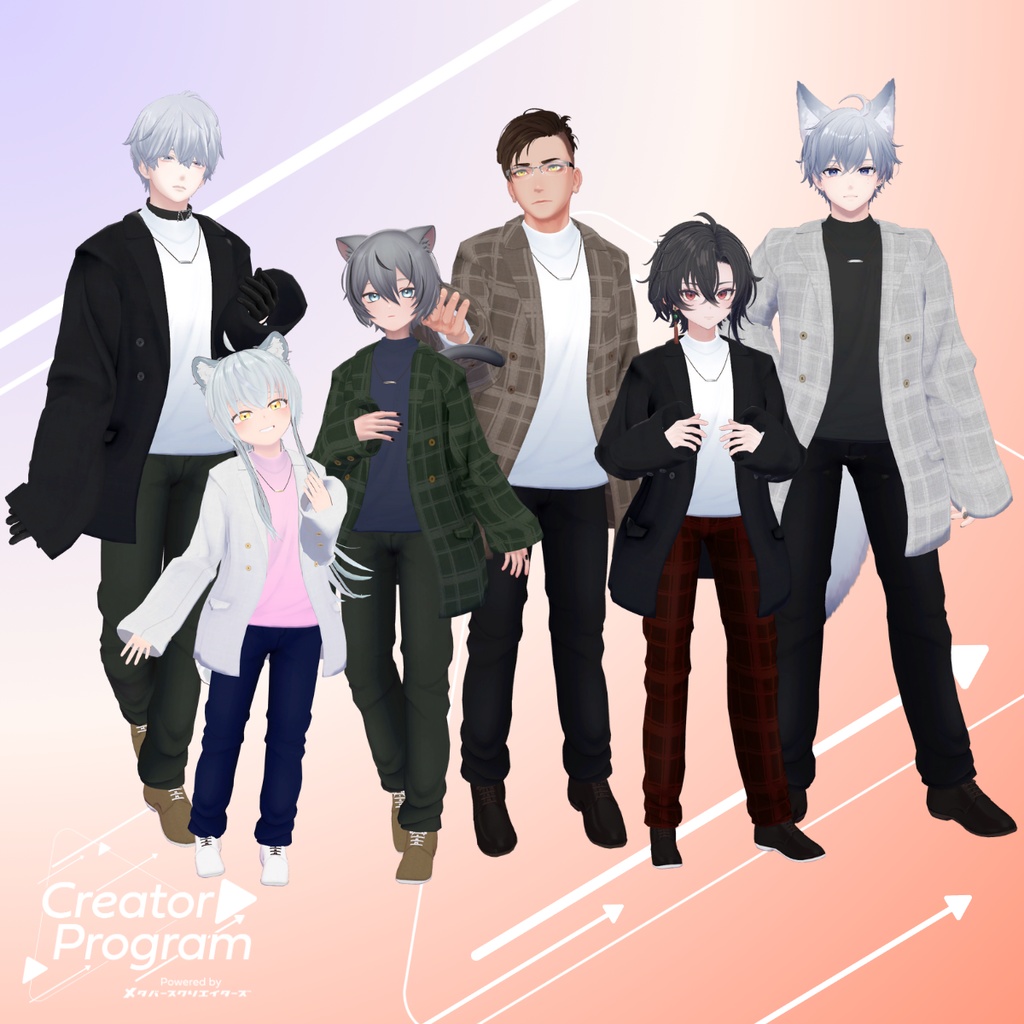 Spring Check Oversize Jacket Fullset - VRChat Men's Clothing/ CP5