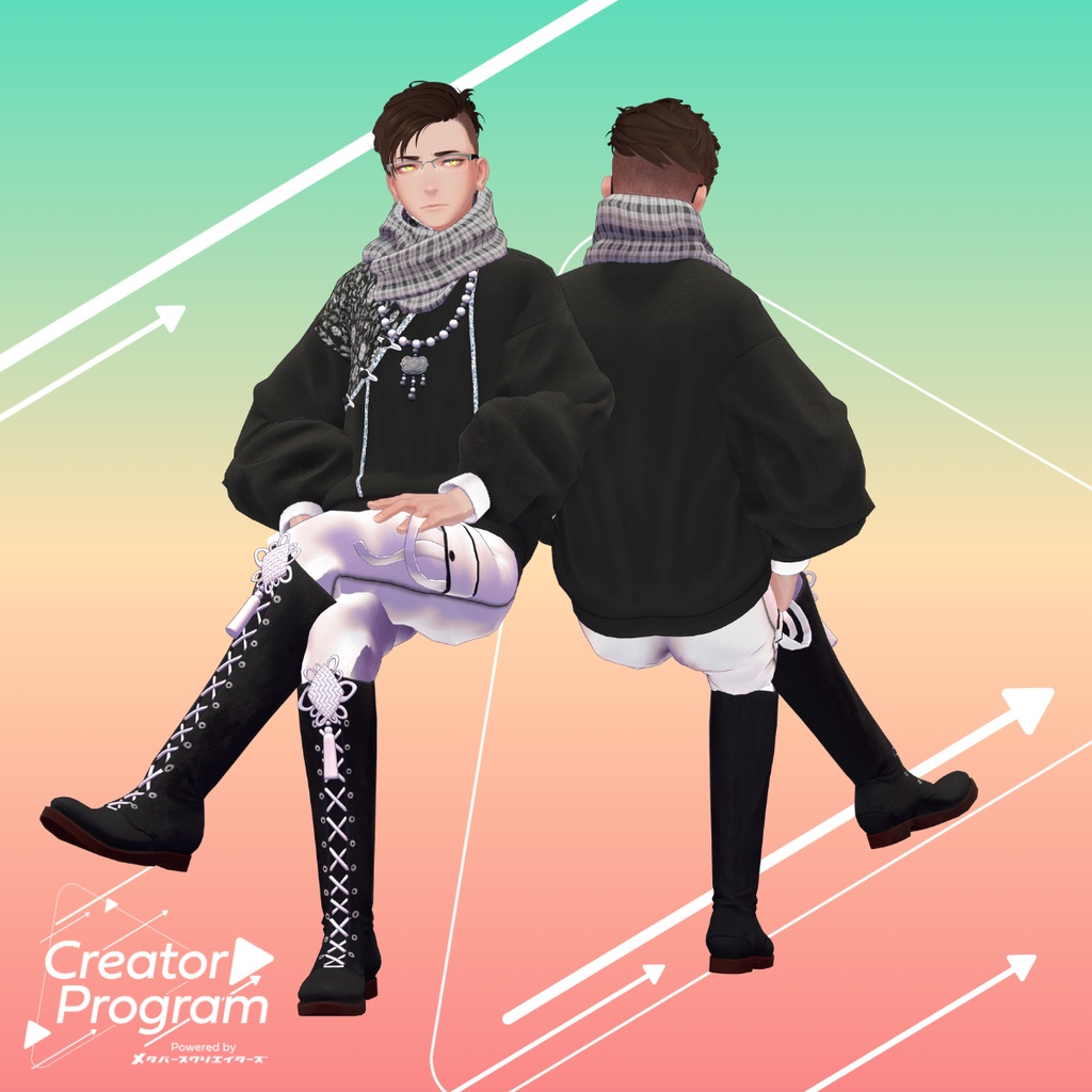 Silk Bloom Neo-Chinese Jacket Set - VRChat Men's Clothing / CP4