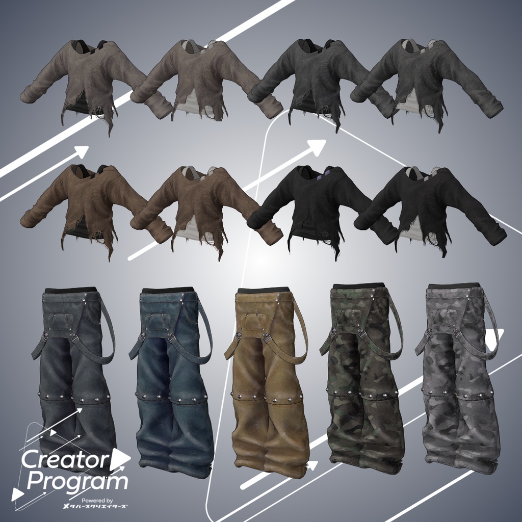 UNTHRDLayer: Street Wear Outfit Set - VRChat Men's Clothing / CP7