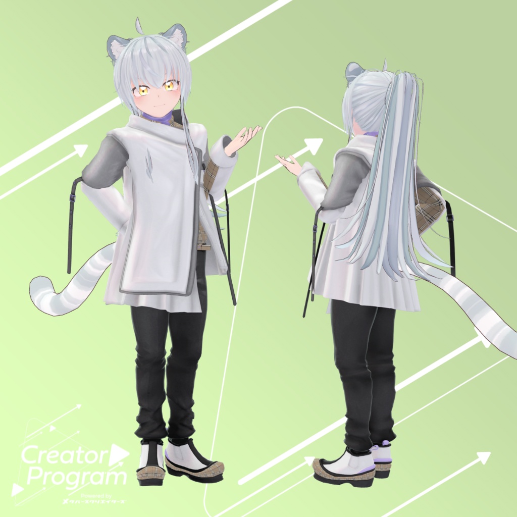 Asymmetry Pleats Coat Outfit - VRChat Men's Clothing / CP11