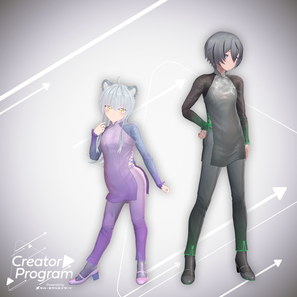 Eastern Song (Ao Dai-inspired satin outfit) - VRChat Men's Clothing / CP8