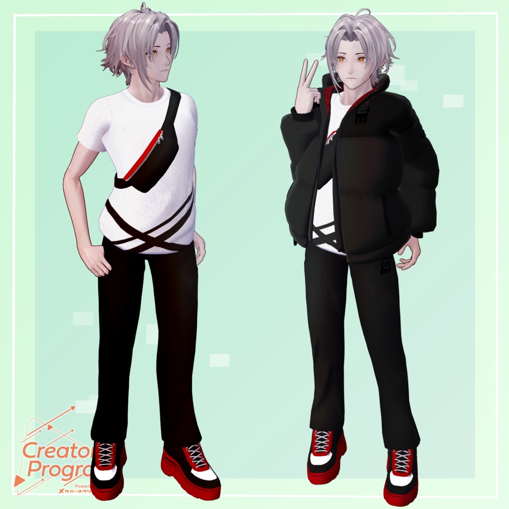 Fluffy Down Jacket Set - VRChat Men's Clothing / CP5