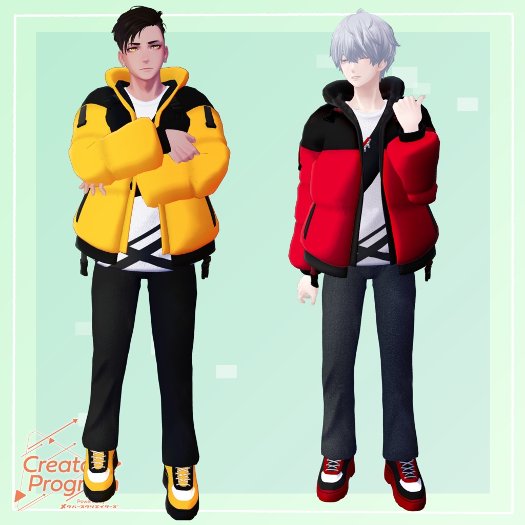 Fluffy Down Jacket Set - VRChat Men's Clothing / CP5