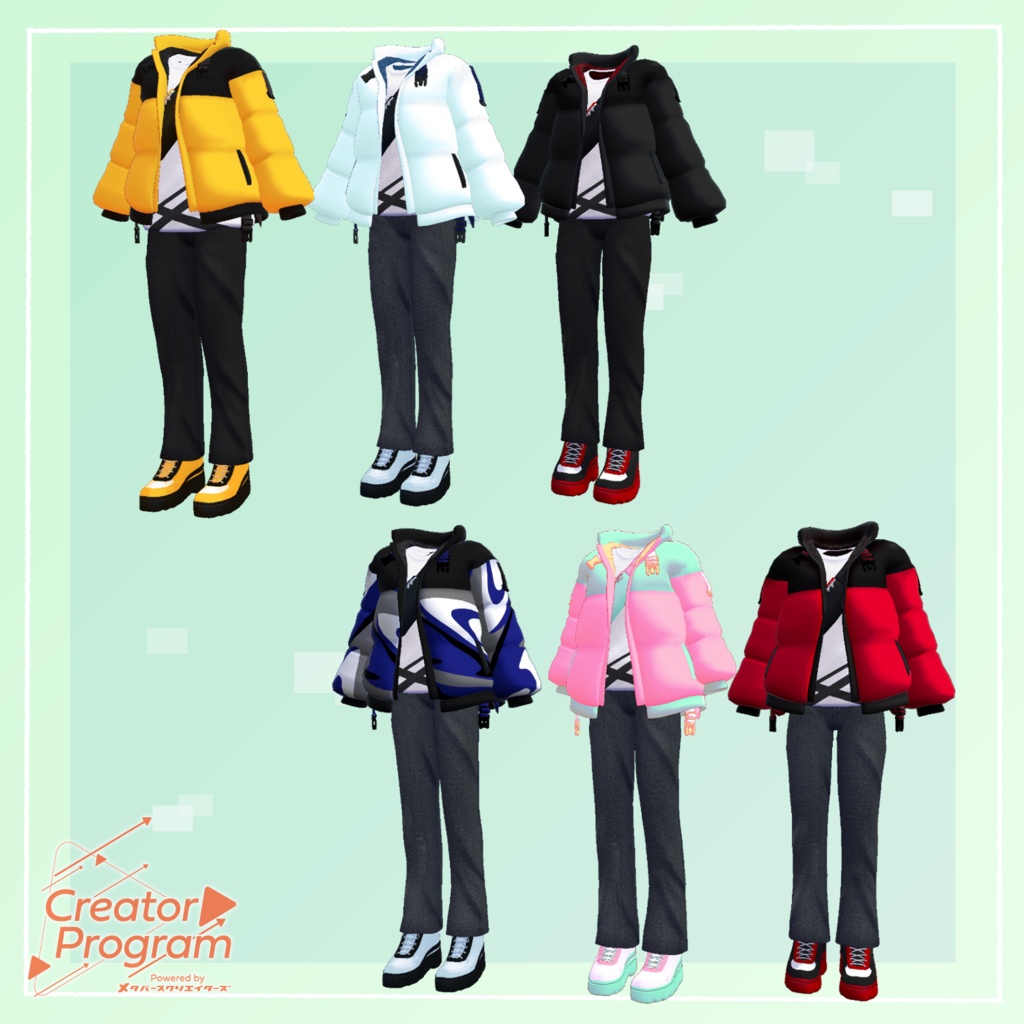 Fluffy Down Jacket Set - VRChat Men's Clothing / CP5