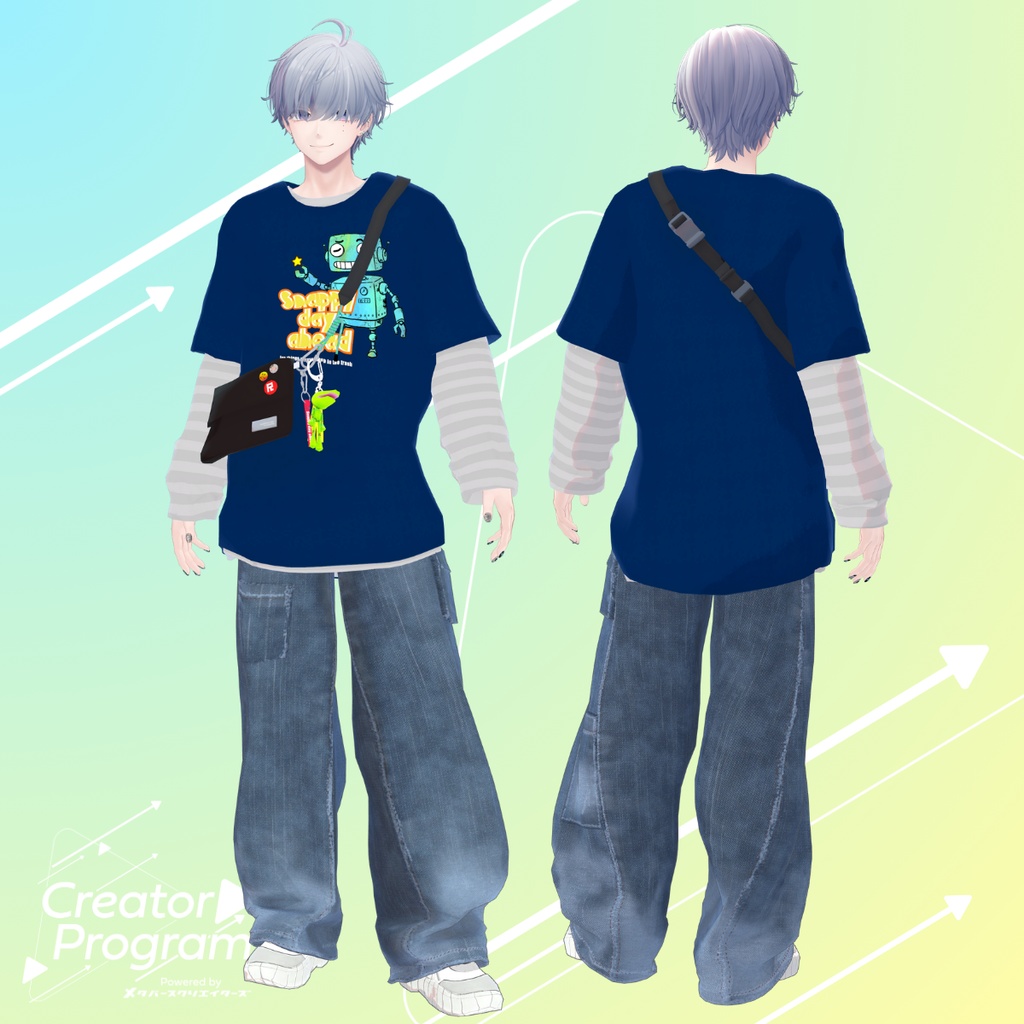 SnappyDayAhead Casual T-shirt & Jeans set - VRChat Men's Clothing / CP9